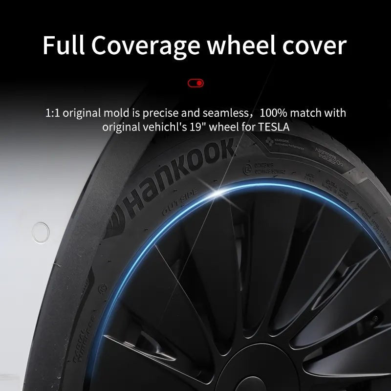 4PCS for TESLA Model Y Vehicle Full Coverage Blade Wheel Cover Cap 19 Inches Hubcaps Automobile Replacement Accessories 2023 - ShokoAuto