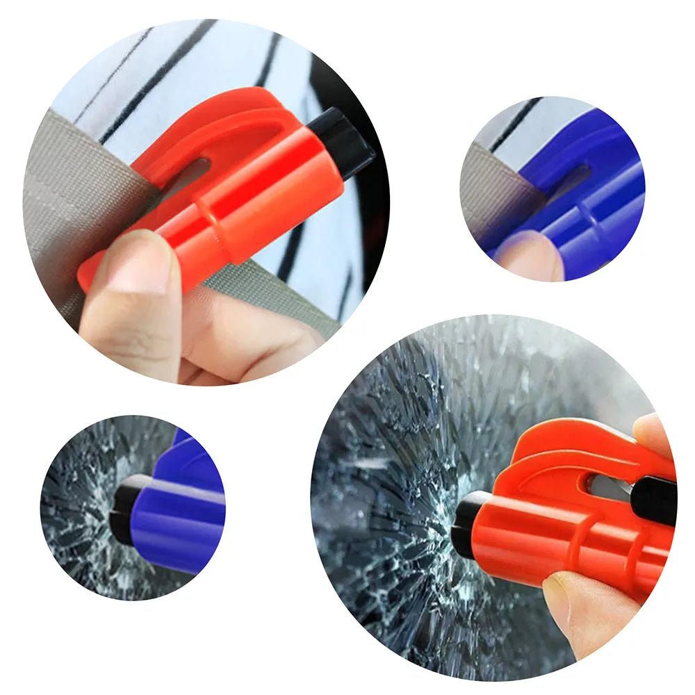 Car Safety Hammer Auto Emergency Glass Window Breaker Seat Belt Cutter Life-Saving Car Emergency Escape Hammer Survival Whistle - ShokoAuto